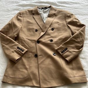 Banana Republic Wool Cashmere Blend Camel Double-Breasted Blazer